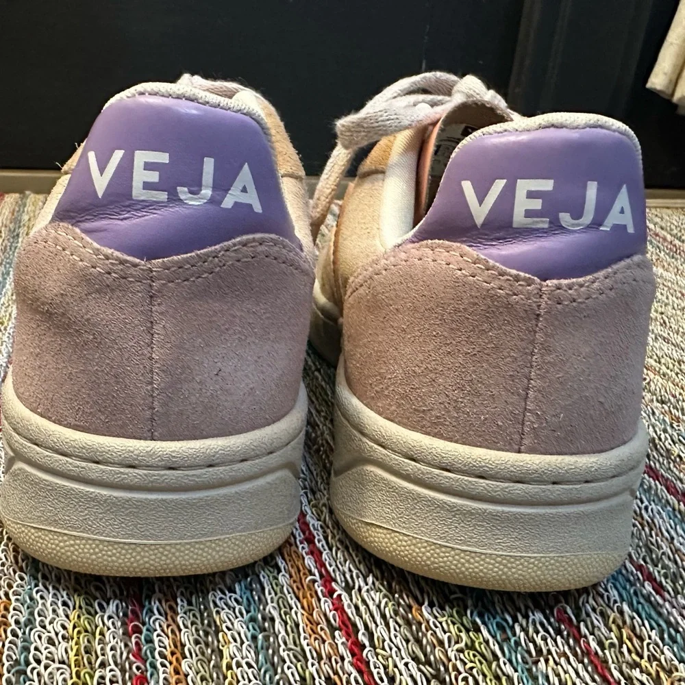 Veja EXCELLENT V-10 suede multico peach sneakers - pink/lavender/tan/butter -6 - Picture 7 of 16